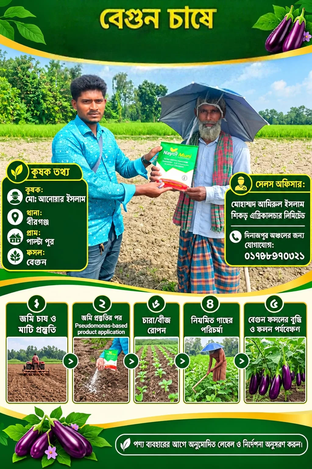 বেগুন চাষে সফলতা: বীরগঞ্জের কৃষক মো: আনোয়ার ইসলাম